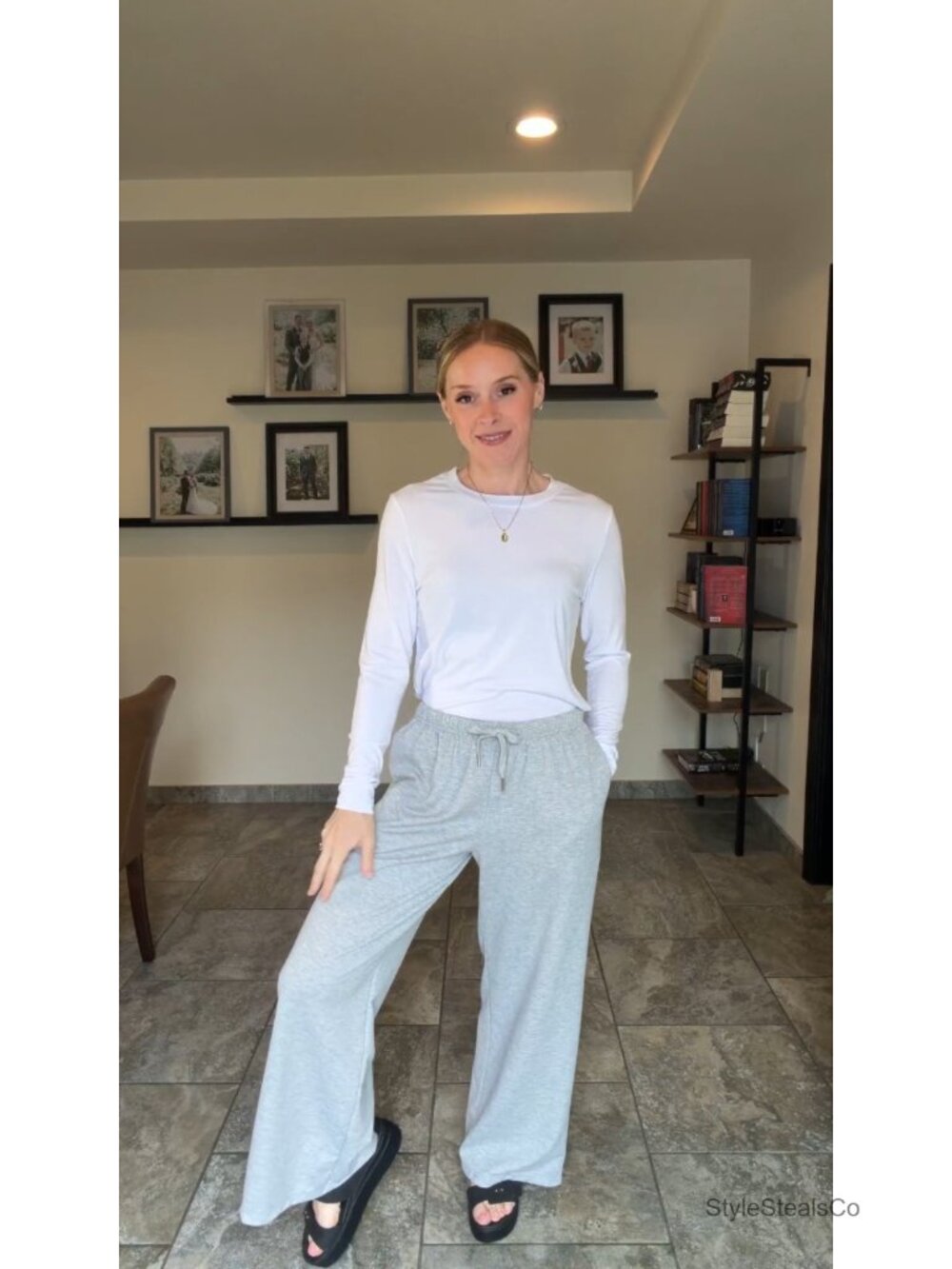 Womens Baggy Wide Leg Sweatpants Low Rise Drawstring Pockets Oversized Lounge - Picture 5 of 6